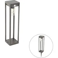 QAZQA Buiten paaltje donkergrijs 40 cm incl. LED en solar - Sonne