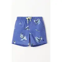 Woody zwemshort jongens/heren - blauw met walvis all-over print - 231-2-QWW-W/931 - maat 140