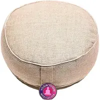 Spiru Meditatiekussen Hennep Naturel met witte Randen (33 x 12 cm)