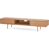 Gazzda Fawn lowboard 2 drawers houten tv meubel naturel 220 x 45 cm