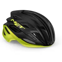 Met Estro MIPS Fietshelm Mannen & Vrouwen – Race Fietshelm Volwassenen - Maat M (56-58cm) - Black Lime Yellow Metallic Matt Glossy