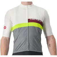 Castelli A Blocco Korte Mouw Jersey Wit Grijs, Maat XXL