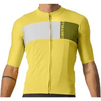 Castelli Prologo 7 Korte Mouw Trui Geel/Lichtgrijs || Maat: XL