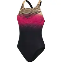 Speedo Digital Placement Medalist - Sportbadpak - Nauwsluitende pasvorm - Zwart geel roze - Maat 38