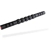 Matchu Sports Massage roller - Zwart/rood - 41cm - Kunststof, foam handvatten