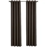 Larson - Luxe effen blackout gordijn - met ringen - 1.5m x 2.5m - Chocoladebruin