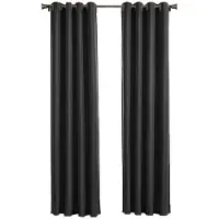 Larson - Luxe effen blackout gordijn met ringen – zwart 3x2.5m – Verduisterend & kant en klaar – per stuk