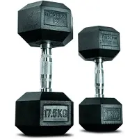 Matchu Sports Hexa dumbbell 17,5 kg - Zwart - 35000 - Rubber