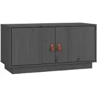 vidaXL Tv-meubel 80x34x40 cm massief grenenhout grijs
