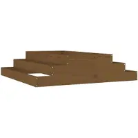 vidaXL Plantenbak 110x110x27 cm massief grenenhout honingbruin