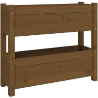 vidaXL Plantenbak 77x25x66 cm massief grenenhout honingbruin
