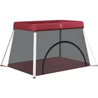 vidaXL Babybox met matras linnen rood