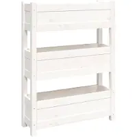 vidaXL Plantenbak 77x25x104,5 cm massief grenenhout wit