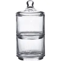 Clayre & Eef Voorraadpot Deksel Ø 10x21 cm Glas Rond Hart Happy things / Favourites inside Voorraadbus Transparant