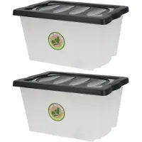 Bathroom Solutions 2x Stuks Opberg boxen/dozen - kunststof - 20 liter - 43 x 33 x 24 cm - Opbergbox