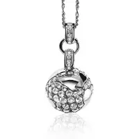 Zinzi zilveren wereldbol hanger 39mm bezet met witte zirconia's ZIH618