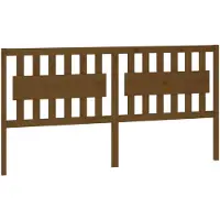 vidaXL Hoofdbord 185,5x4x100 cm massief grenenhout honingbruin