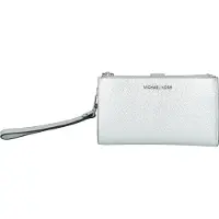 Michael Kors Double Zip Wristlet Silver Maat: OS | Clutches Outlet | Dames | Zilver
