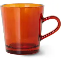 HK Living 70's glassware koffiekop 20 cl 4-pack Amber brown