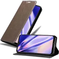 Cadorabo Boek Onzichtbare Magneethoes (Motorola Moto G7 Plus, Motorola Moto G7), Smartphonehoes, Bruin