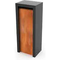 Geroba Litru Combo Corten/RAL 9005 400 x 300 Hoogte:1000 mm