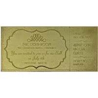 Fanatic The Shining Replica Gyrosphere Collectible Ticket (gold plated) Goudkleurig