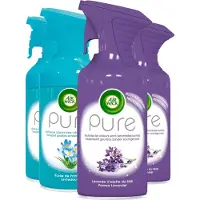 AIR Wick - Wick Luchtverfrisser Spray - Pure Lentedauw & Pure Paarse Lavendel 250ml x 4 - Voordeelverpakking