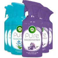 AIR Wick - Wick Luchtverfrisser Spray - Pure Lentedauw & Pure Paarse Lavendel 250ml x 6 - Voordeelverpakking