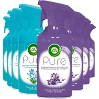 AIR Wick - Wick Luchtverfrisser Spray - Pure Lentedauw & Pure Paarse Lavendel 250ml x 8 - Voordeelverpakking