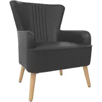 Notio Living Wynn-Gestoffeerde stoel in stof donkergrijs