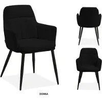 MX Sofa Eetkamer stoel Donna - kleur: Black - set van 2 stoelen