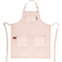 Tiseco Home Studio - Keukenschort HAVANA - 100% katoen - Verstelbaar nekdesign, gemakkelijk schoon te maken, ruime voorzakken - 74x85 cm - Roze