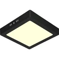 BES LED LED Downlight - 18W - Warm Wit 3000K - Mat Zwart - Opbouw - Vierkant - Aluminium - 225mm
