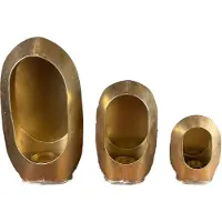 Dijk Natural Collections DKNC - Kaarsenhouder Alexa - Metaal - 28x16.5x50cm - Set van 3 - Goud