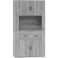 vidaXL Hoge kast bewerkt hout grijs sonoma eikenkleurig