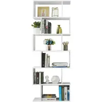 Nancy Nancy's Houten Boekenkast - 6 Niveaus – Standaardplank – Vrijstaande Kast - Boekenrek - Boekenkasten
