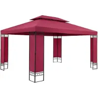 Casaria Paviljoen Elda XXL Bordeauxviolet 3x4m UV-bescherming 50+