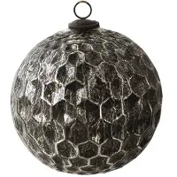 Clayre & Eef Kerstbal XL Ø 20 cm Zwart Glas Kerstdecoratie Zwart Kerstdecoratie