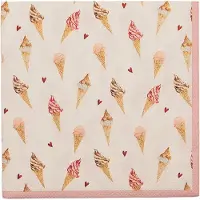 Clayre & Eef Servetten Papier Set van 20 33x33 cm (20) Beige Roze Papier Ijsjes Servetten Papieren Beige Servetten