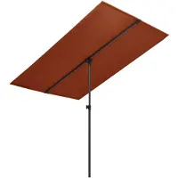 vidaXL Parasol met aluminium paal 2x1,5 m terracottakleurig
