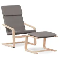 vidaXL Relaxstoel met voetenbank stof taupe