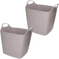 Bathroom Solutions 2x stuks bathroom Solutions Kuip - flexibel - emmer - grijs - 25 liter - Wasmanden
