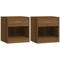 vidaXL Nachtkastjes met lade 2 st bruin eikenkleur