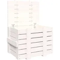 vidaXL Opbergbox 58x40,5x42 cm massief grenenhout wit