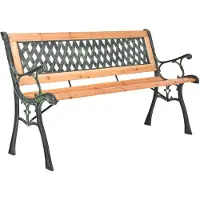 vidaXL Tuinbank 116 cm gietijzer en massief vurenhout