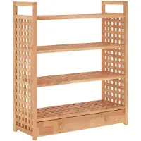 vidaXL Schoenenrek met lade 70x27x81 cm massief walnotenhout