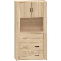 vidaXL Hoge kast bewerkt hout sonoma eikenkleurig