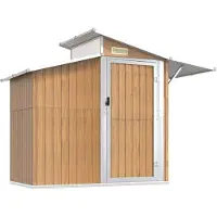 vidaXL Tuinschuur 270x130x208,5 cm gegalvaniseerd staal bruin