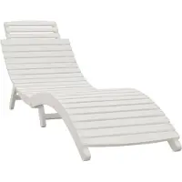 vidaXL Ligbed 184x55x64 cm massief acaciahout wit