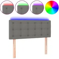 vidaXL Hoofdbord LED 80x5x78/88 cm stof donkergrijs